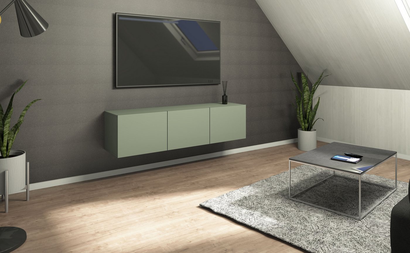 borchardt Möbel Lowboard Sophia, TV-Schrank mit 3 Türen, hängend oder stehend, Breite 139 cm mit 3 Türen, stehend und hängend – Bild 2 von 5