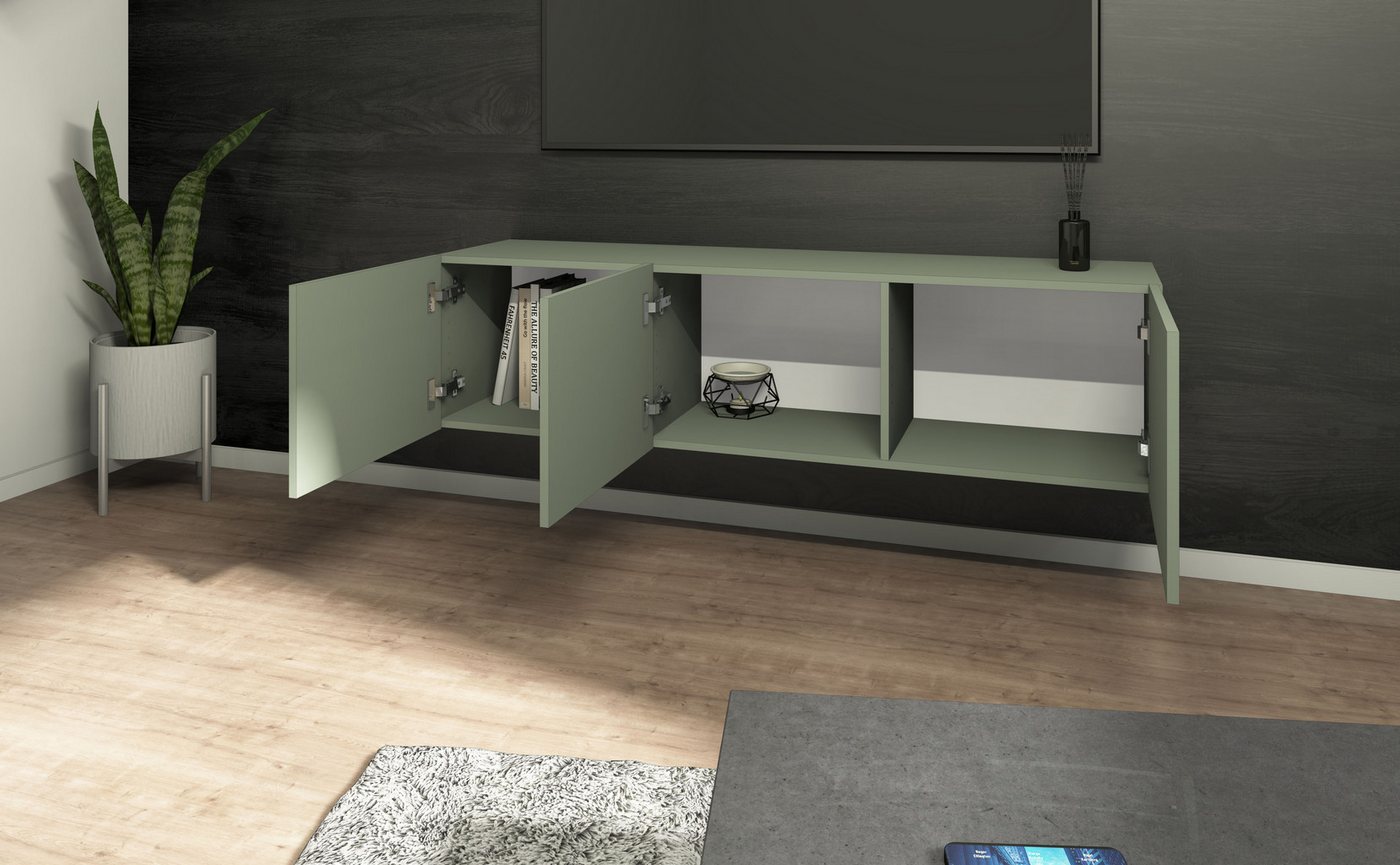 borchardt Möbel Lowboard Sophia, TV-Schrank mit 3 Türen, hängend oder stehend, Breite 139 cm mit 3 Türen, stehend und hängend – Bild 3 von 5
