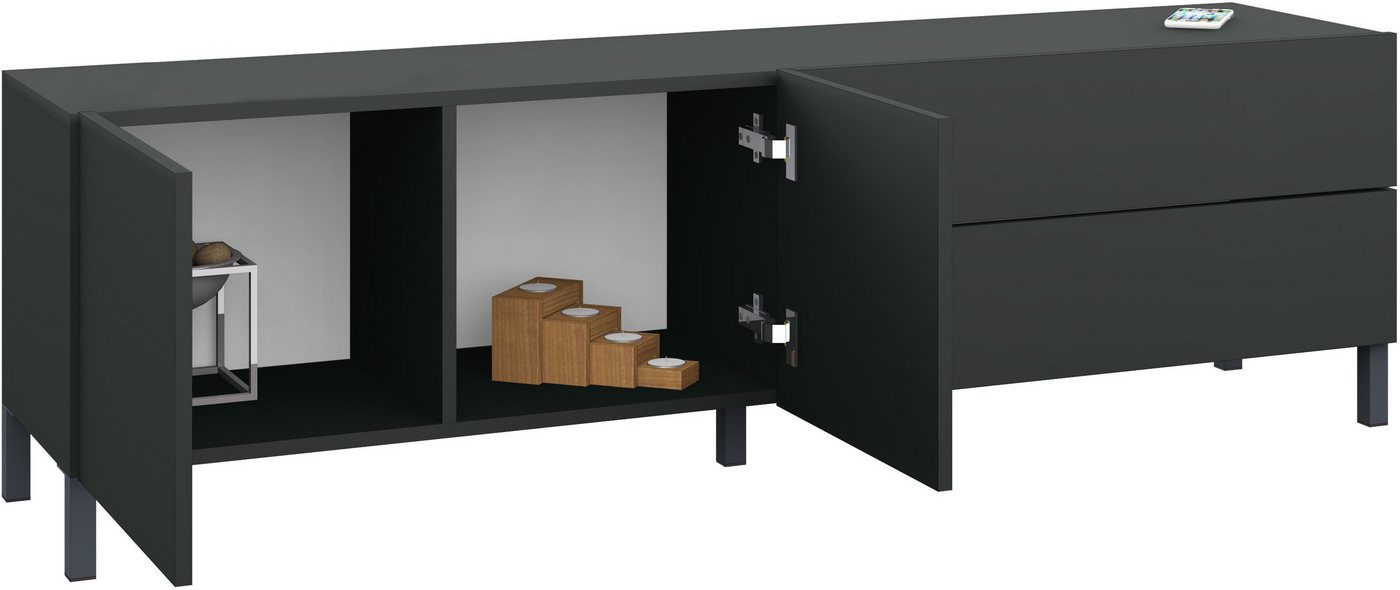 borchardt Möbel Lowboard Sophia, TV-Schrank Breite 152 cm, Metallfüße, grifflose Optik – Bild 4 von 5