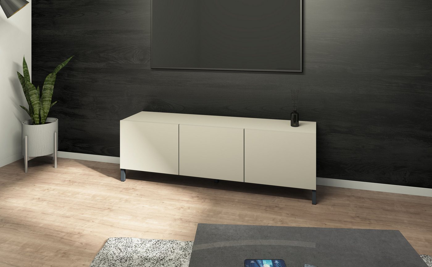 borchardt Möbel Lowboard Sophia, TV-Schrank mit Metallfüßen, Metallfüße, grifflose Optik – Bild 3 von 5