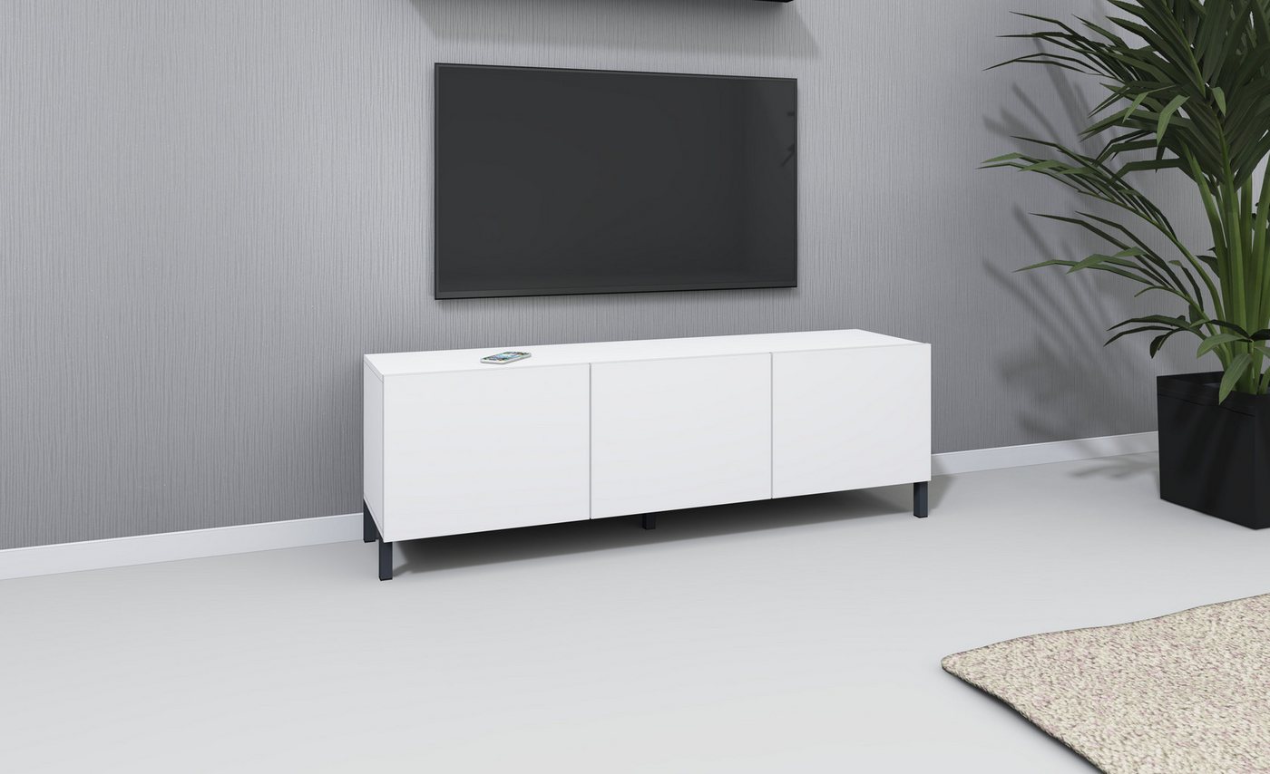 borchardt Möbel Lowboard Sophia, TV-Schrank mit Metallfüßen, Modernes TV-Board, Breite 139 cm, 3-türig – Bild 3 von 5