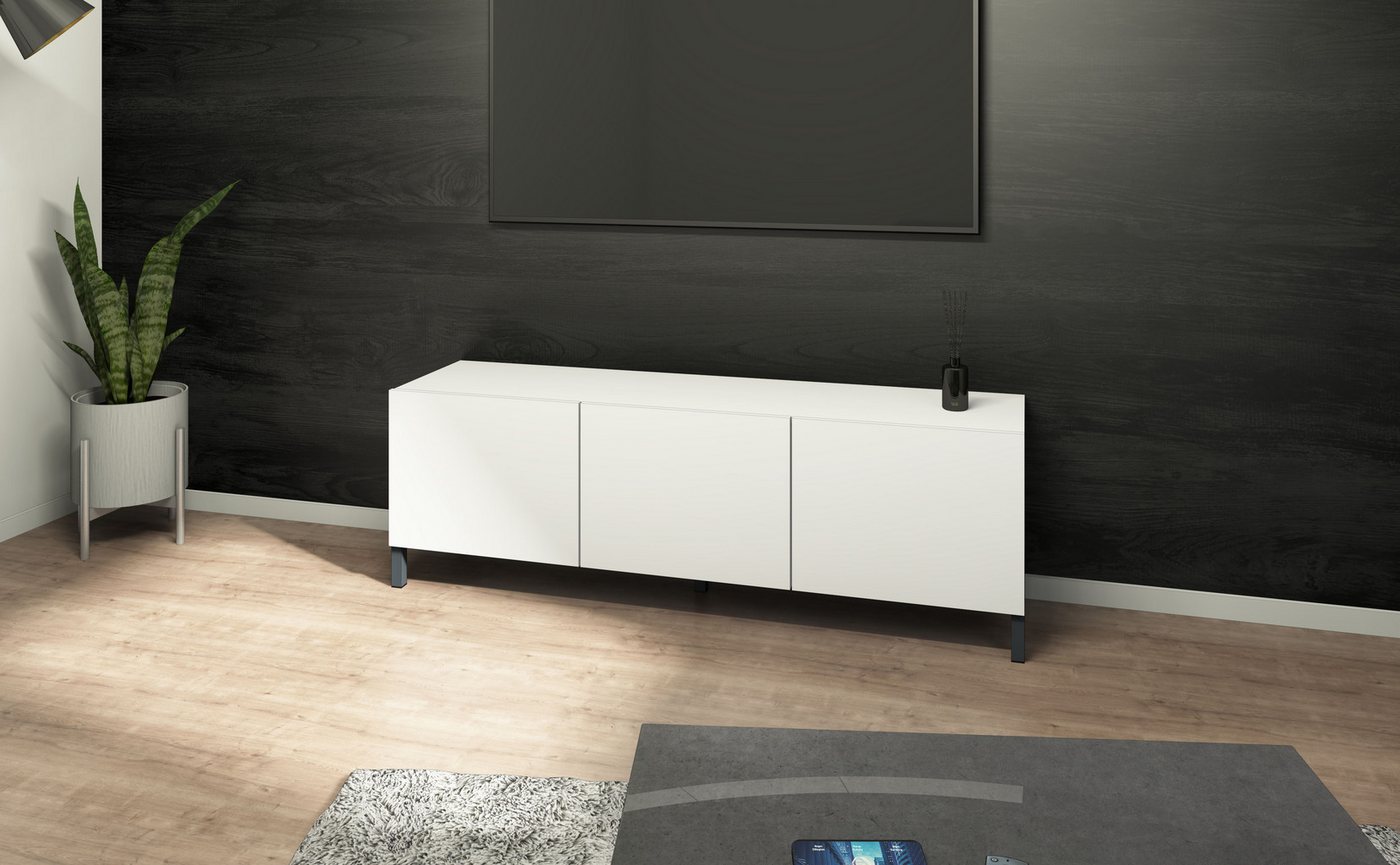 borchardt Möbel Lowboard Sophia, TV-Schrank mit Metallfüßen, Modernes TV-Board, Breite 139 cm, 3-türig – Bild 5 von 5