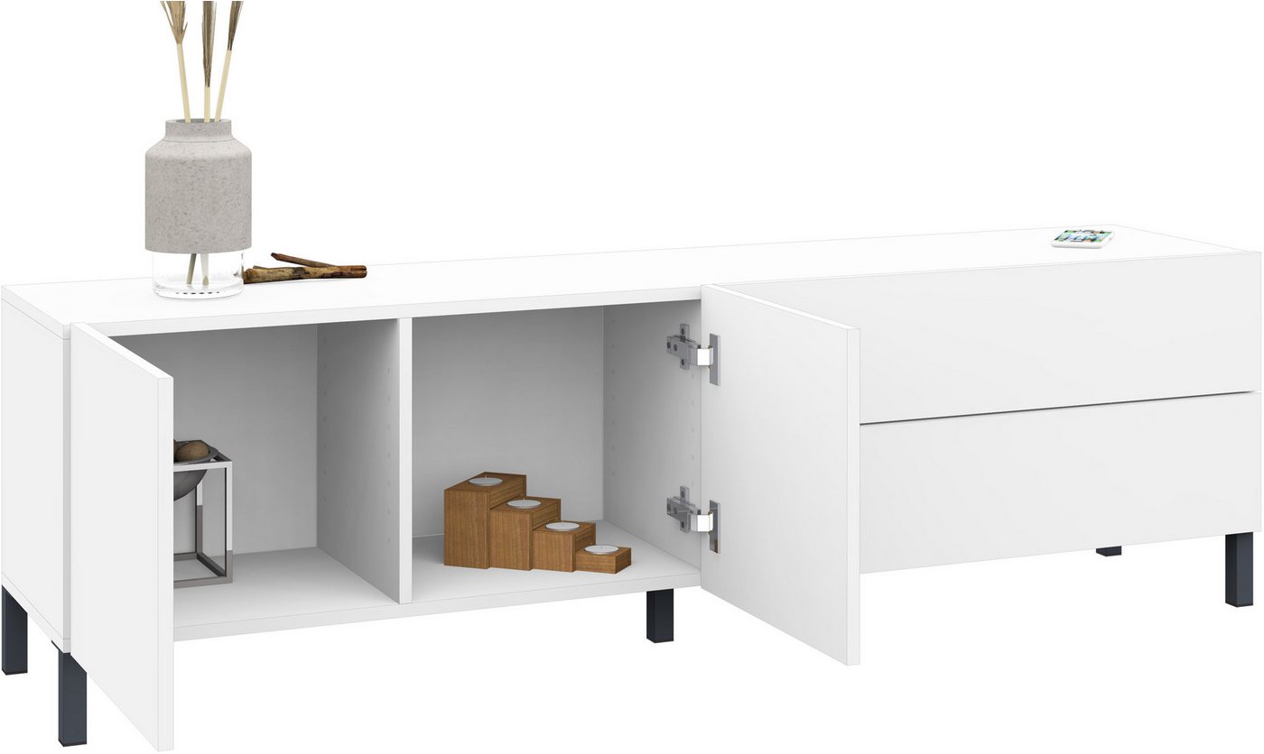 borchardt Möbel Lowboard Sophia, TV-Schrank Breite 152 cm, Metallfüße, grifflose Optik – Bild 4 von 5