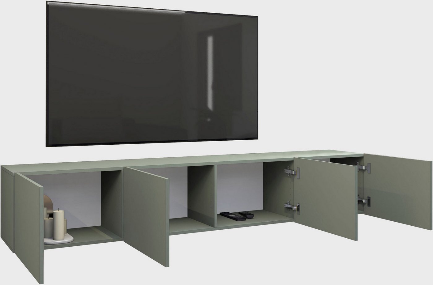 borchardt Möbel Lowboard Sophia, TV-Schrank mit 4 Türen, hängend oder stehend, Breite 200 cm mit 4 Türen, stehend und hängend – Bild 3 von 5