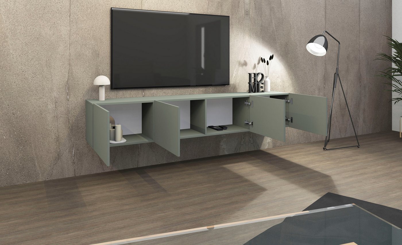 borchardt Möbel Lowboard Sophia, TV-Schrank mit 4 Türen, hängend oder stehend, Breite 200 cm mit 4 Türen, stehend und hängend – Bild 5 von 5