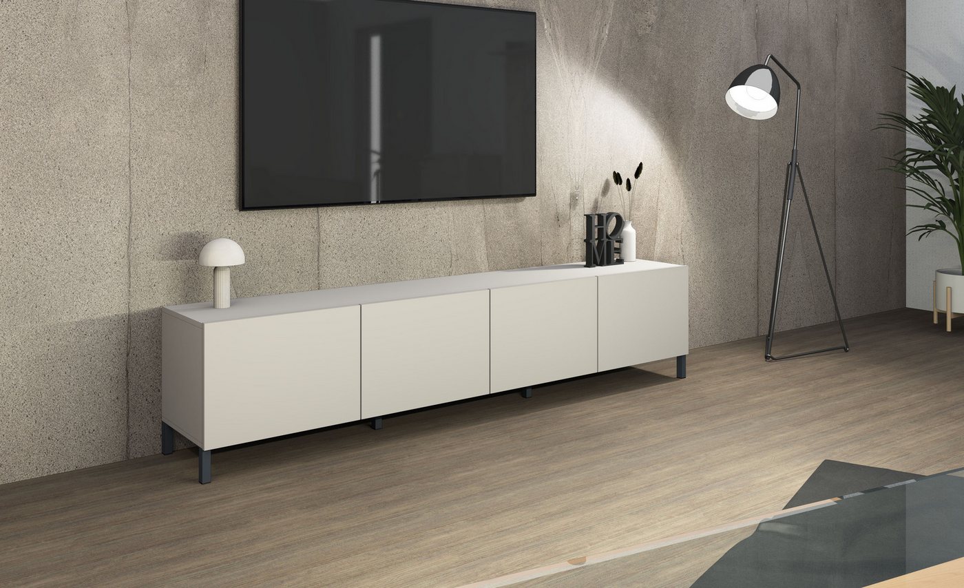 borchardt Möbel Lowboard Sophia, TV-Schrank mit Metallfüßen, Metallfüße, grifflose Optik – Bild 2 von 5