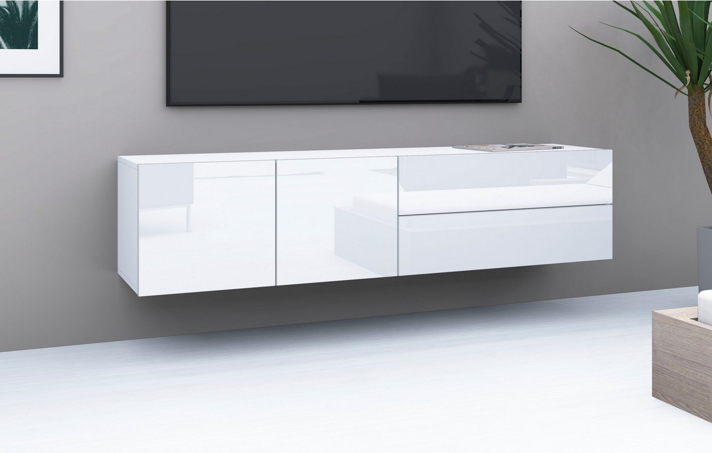 borchardt Möbel Lowboard Sophia, TV-Schrank Breite 152 cm, Breite 152 cm, hängend montierbar – Bild 3 von 5