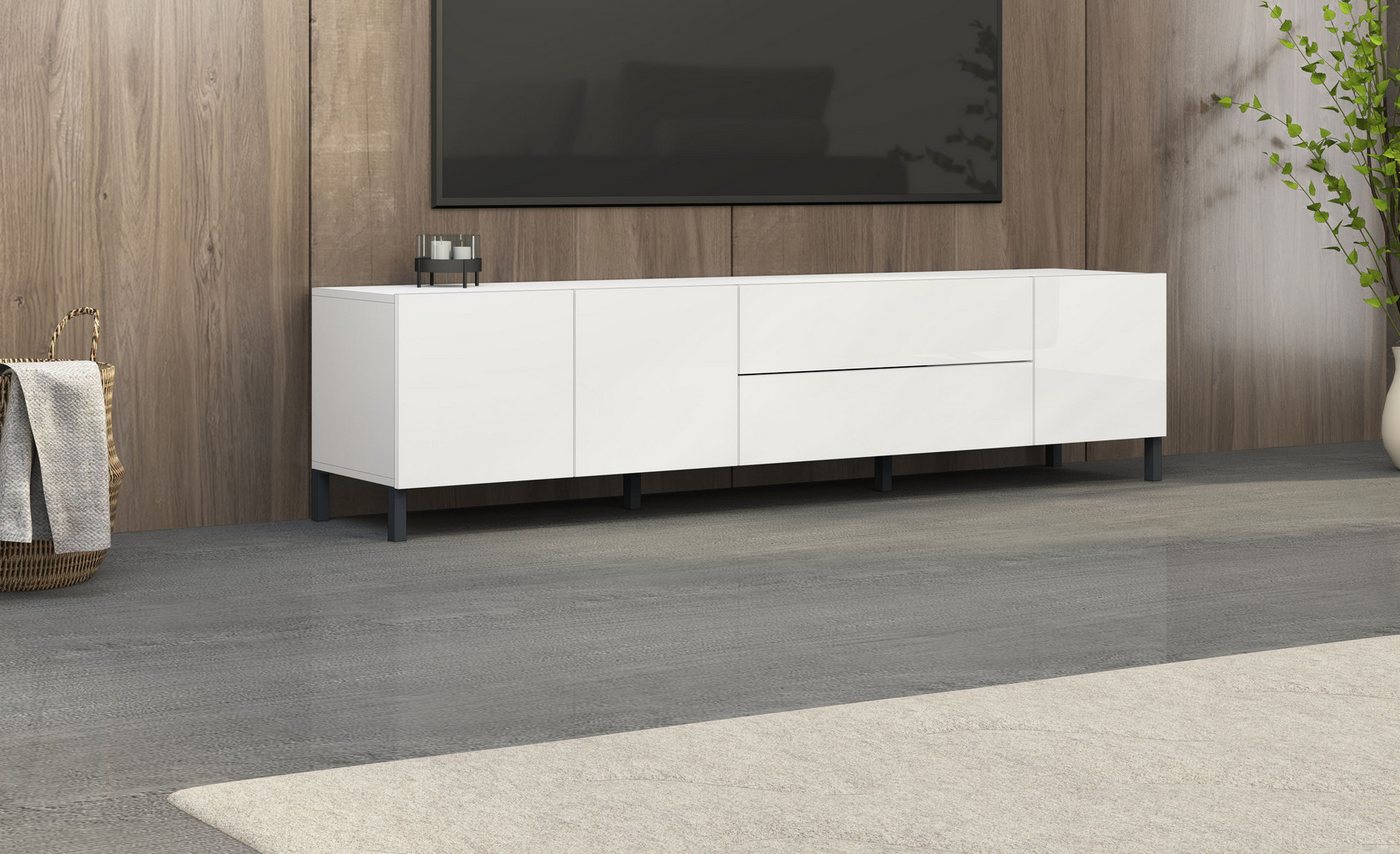 borchardt Möbel Lowboard Sophia, Tv-Schrank Breite 190 cm, Metallfüße, grifflose Optik – Bild 5 von 5