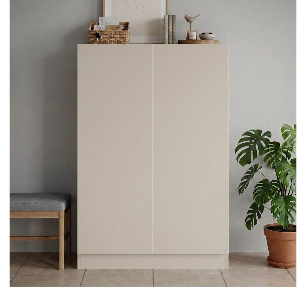borchardt Möbel Schuhschrank Vaasa, Breite 76 cm, Höhe 120 cm, 6 Fächer viel Stauraum, grifflos mit push-to-open, verstellbare Einlegeböden – Bild 2 von 5