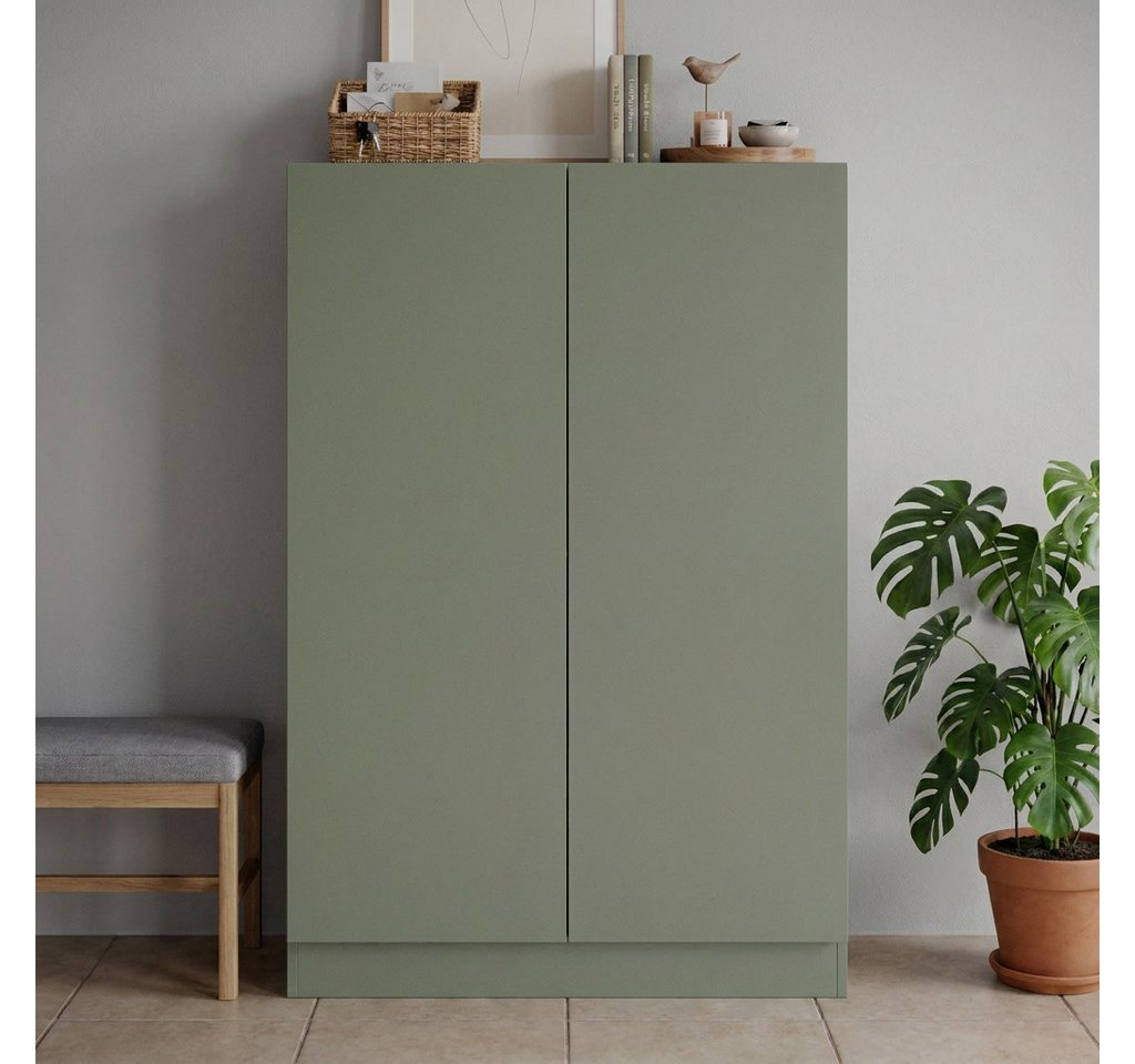borchardt Möbel Schuhschrank Vaasa, Breite 76 cm, Höhe 120 cm, 6 Fächer viel Stauraum, grifflos mit push-to-open, verstellbare Einlegeböden – Bild 2 von 5