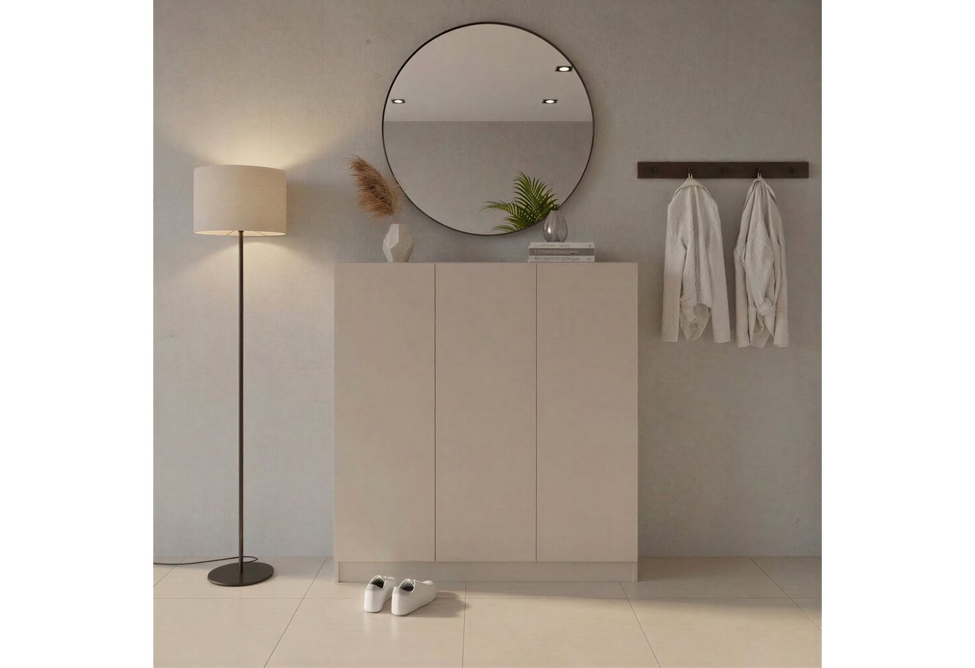 borchardt Möbel Schuhschrank Vaasa, Breite 114 cm, Höhe 120 cm, 12 Fächer viel Stauraum, grifflos mit push-to-open, verstellbare Einlegeböden – Bild 2 von 5