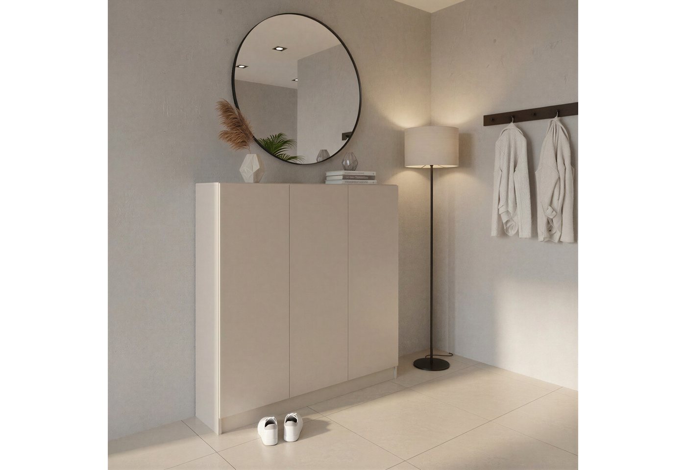 borchardt Möbel Schuhschrank Vaasa, Breite 114 cm, Höhe 120 cm, 12 Fächer viel Stauraum, grifflos mit push-to-open, verstellbare Einlegeböden – Bild 5 von 5