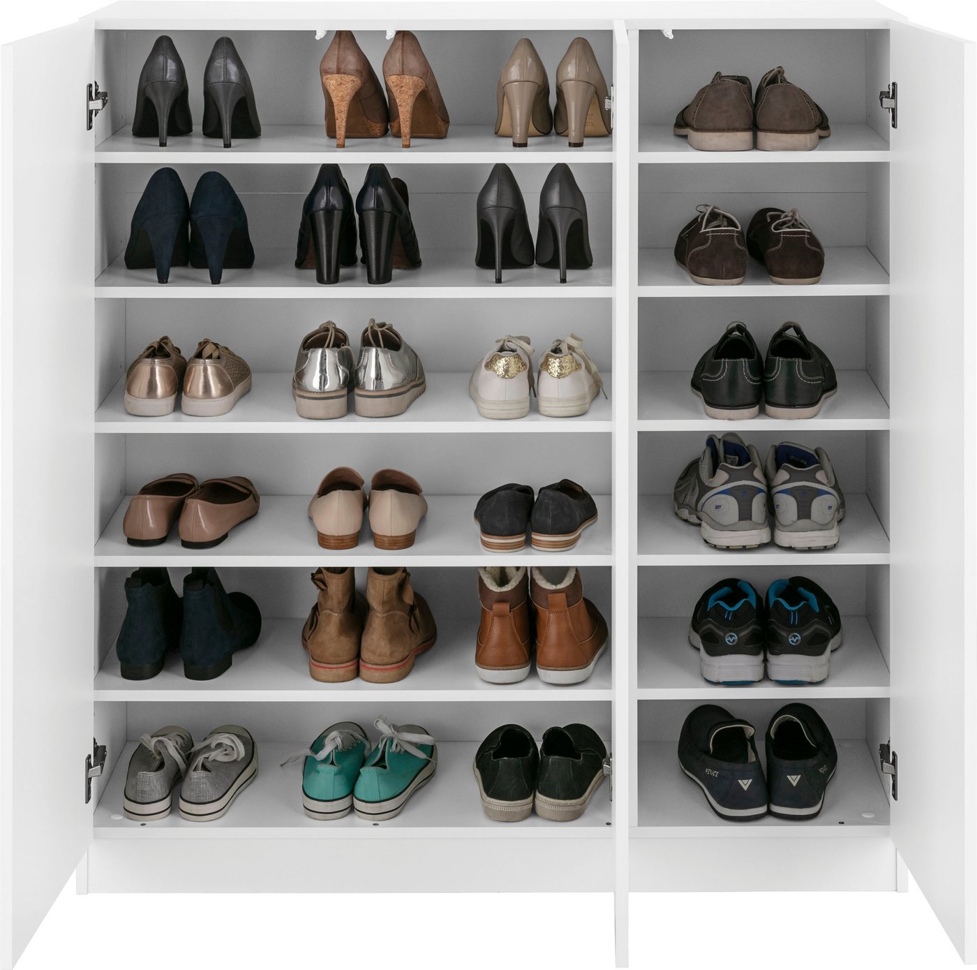 borchardt Möbel Schuhschrank Vaasa, Breite 114 cm, Höhe 120 cm, 12 Fächer Breite 114 cm, Höhe 120 cm, grifflose Optik – Bild 5 von 5