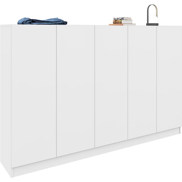 borchardt Möbel Schuhschrank Vaasa, Schuhregal 5-türig mit 18 verstellbaren Fächern Breite 190 cm, Höhe 120 cm, grifflose Optik