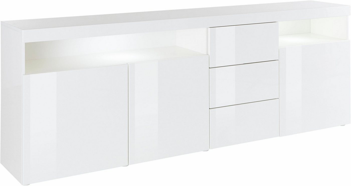 borchardt Möbel Sideboard Kapstadt, Kommode mit Push-to-open-Funktion, Hochglanz-Dekor, Breite 200cm mit viel Stauraum, 3 Schubfächern und 3 Türen – Bild 2 von 5