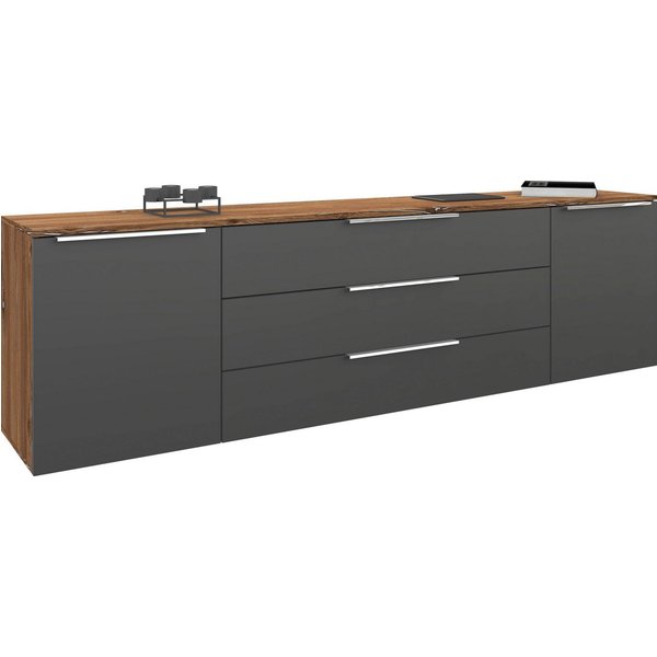 borchardt Möbel Sideboard Oliva, hängend oder stehend mit Metallgriffen, Breite 166 oder 200cm, 2 Türen 3 Schubfächer