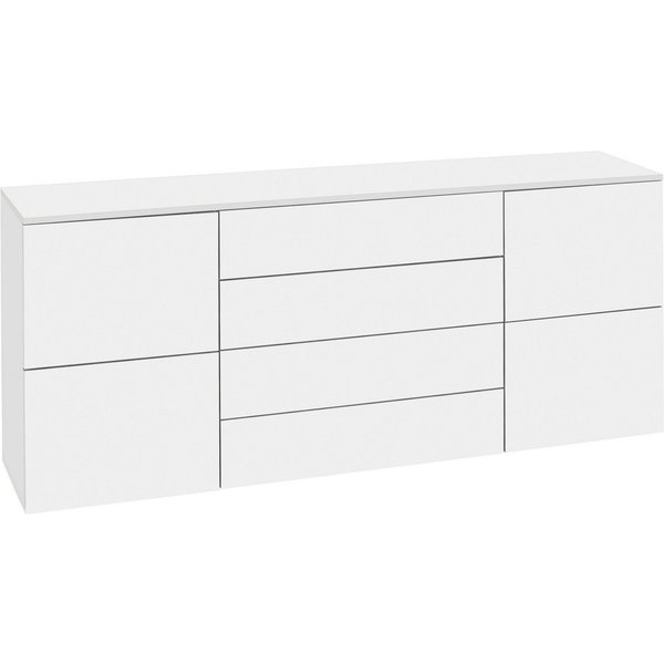 borchardt Möbel Sideboard Rova, Kommode Breite 166 cm, Mit praktischer Push-to-open-Funktion, 4 Türen und 4 Schubkästen