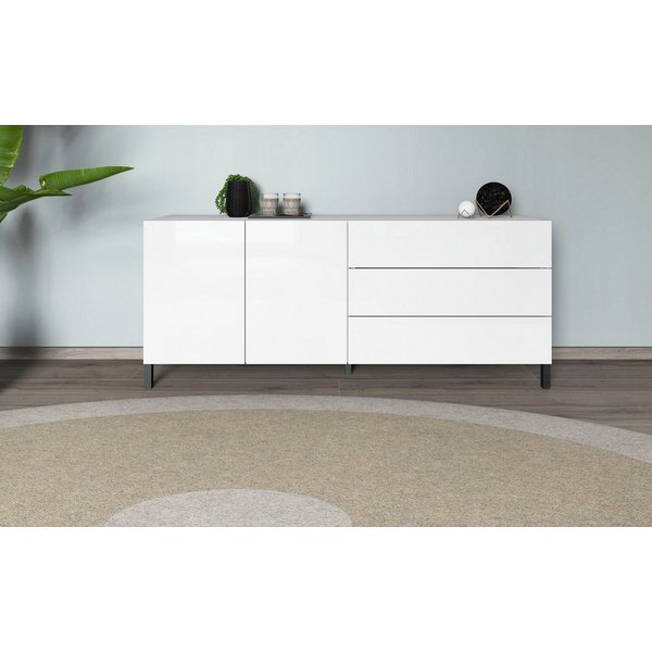 borchardt Möbel Sideboard Sophia, Kommode mit Metallfüßen, 3 Schubkästen, Breite 152 oder 190 cm, grifflose Optik, viel Stauraum, verstellbare Böden