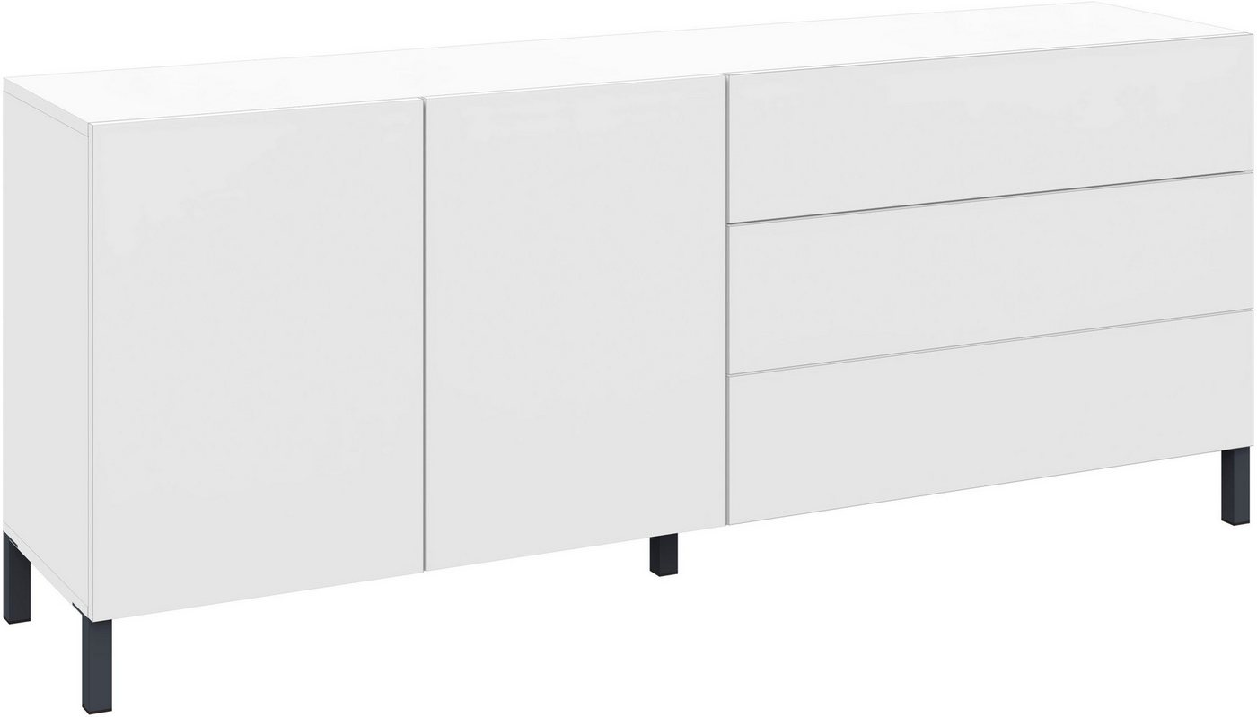 borchardt Möbel Sideboard Sophia, Kommode mit Metallfüßen, 3 Schubkästen, Breite 152 oder 190 cm, grifflose Optik, viel Stauraum, verstellbare Böden – Bild 3 von 5