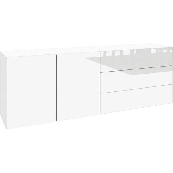 borchardt Möbel Sideboard Sophia, Hängeschrank mit 2 Türen, 3 Schubkästen, Breite 152 cm, grifflose Optik, viel Stauraum, verstellbare Böden