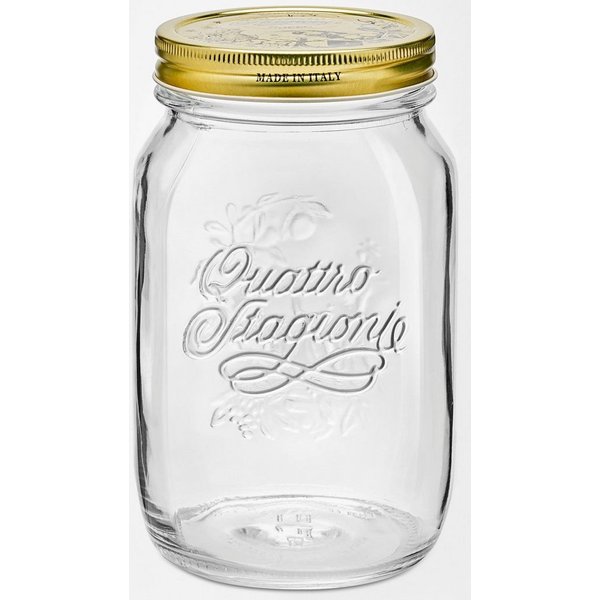 Bormioli Rocco Einmachglas Quattro Stagioni, Glas, (Set, 6-tlg., 6 Stück, 1,0l Fassungsvermögen), luftdicht verschließbar