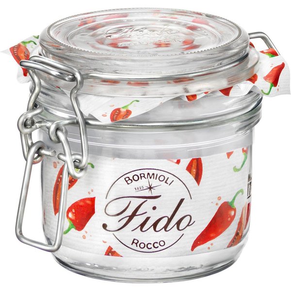 Bormioli Rocco Vorratsglas Fido, Glas, (Set, 6-tlg., 6 Stück, 0,2l Fassungsvermögen), luftdicht verschließbar, mit Bügelverschluß