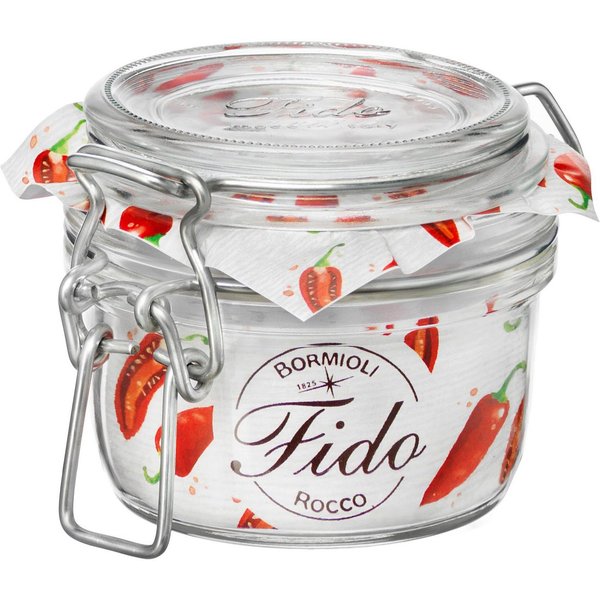 Bormioli Rocco Vorratsglas Fido, Glas, (Set, 6-tlg., 6 Stück, 0,125l Fassungsvermögen), gefriergeeignet, luftdicht verschließbar
