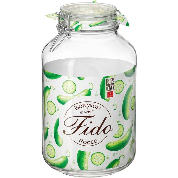 Bormioli Rocco Vorratsglas Fido, Glas, (1-tlg., 1 x 4,0l Fassungsvermögen), luftdicht verschließbar, mit Bügelverschluß