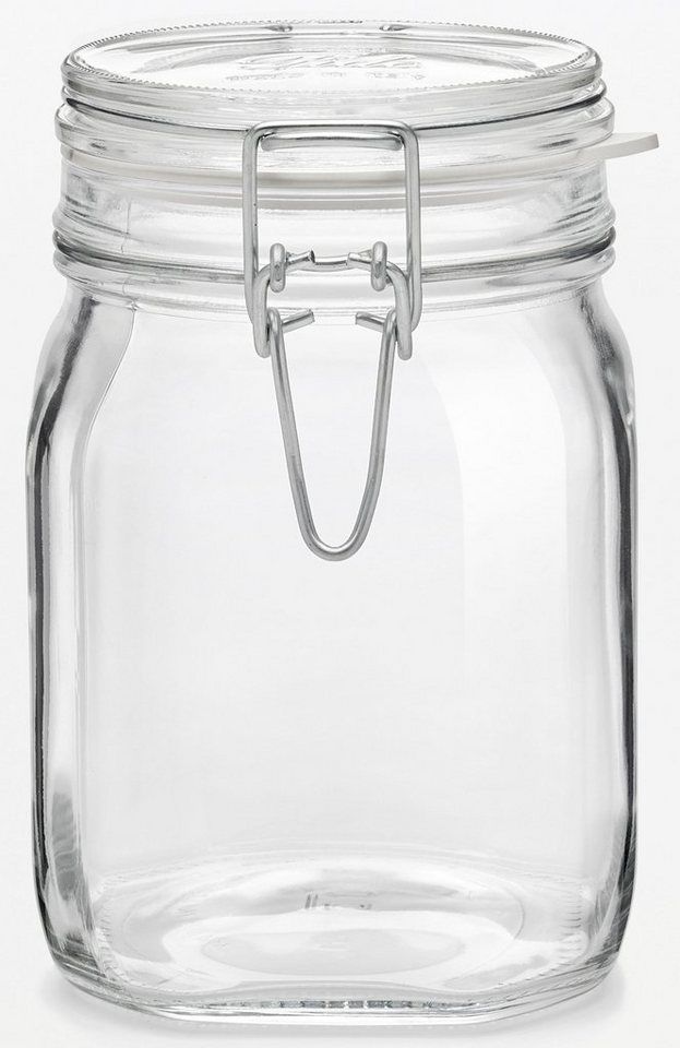 Bormioli Rocco Vorratsglas Fido, Glas, (Set, 6-tlg., 6 Stück, 1,0l Fassungsvermögen), luftdicht verschließbar, mit Bügelverschluß – Bild 2 von 5