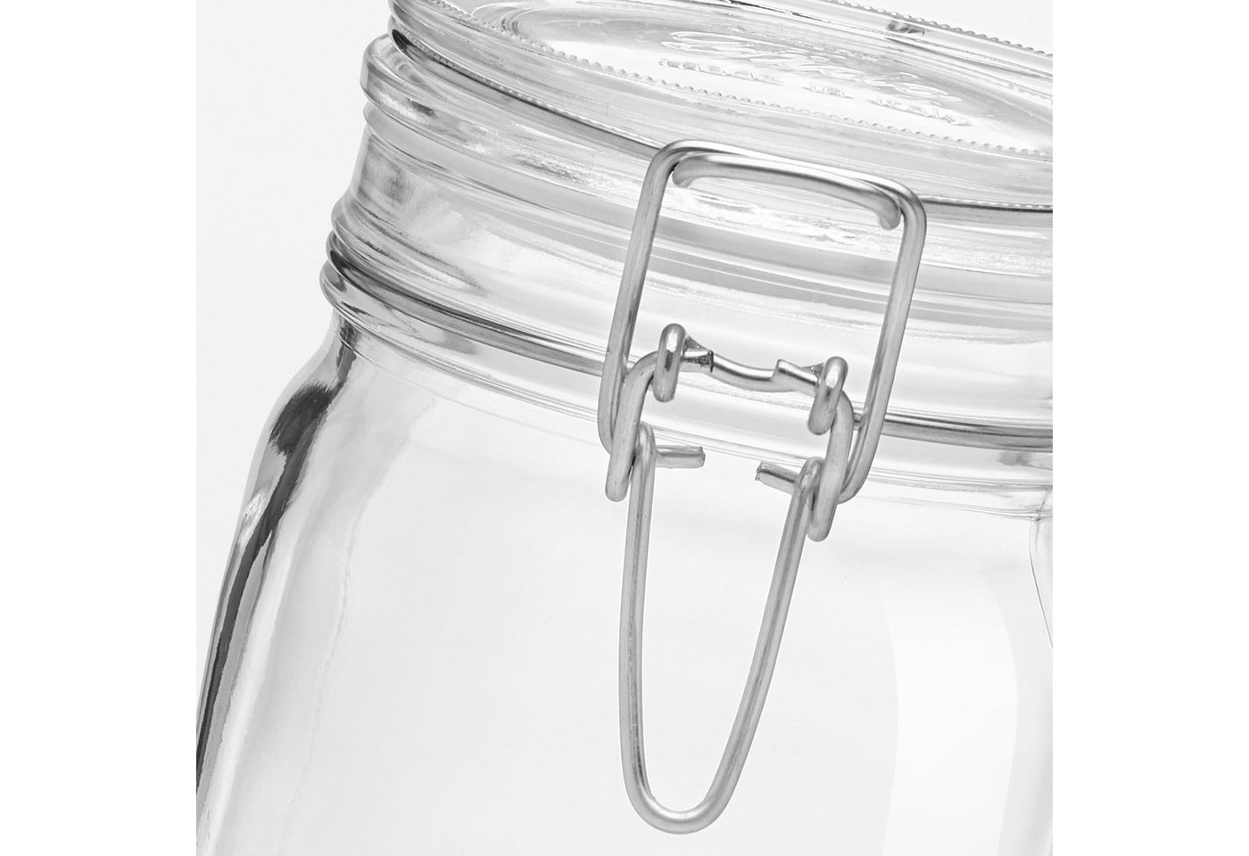 Bormioli Rocco Vorratsglas Fido, Glas, (Set, 6-tlg., 6 Stück, 1,0l Fassungsvermögen), luftdicht verschließbar, mit Bügelverschluß – Bild 3 von 5