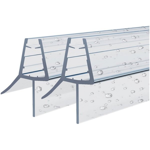 Boromal Duschdichtung 2 4 Stück Ersatzdichtung Wasserabweiser für 4/5/6mm Glas, L: 100 cm, (Schwallschutz, 2-St., für Glastür Duschtür Duschkabine), mit zwei Li