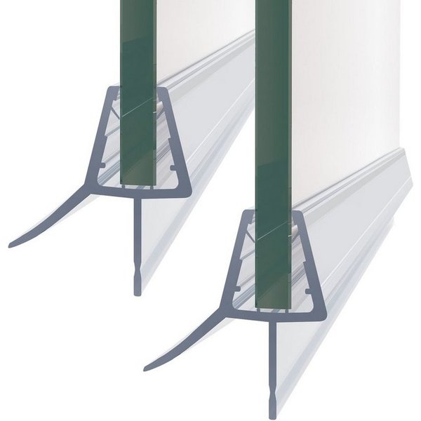 Boromal Duschdichtung 2 Set Ersatzdichtung Duschdichtungen Duschtürdichtung für 4/5/6mm Glas, L: 100 cm, (Schwallschutz 2 Stück für Glastür, 2-St., gerade Glast