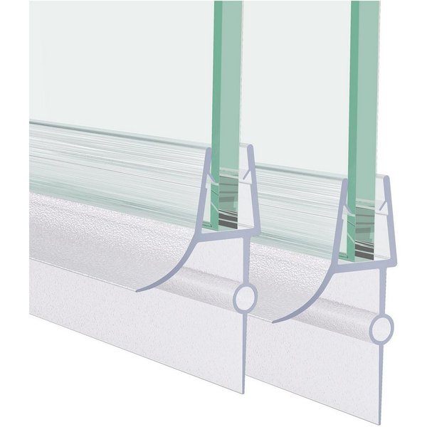 Boromal Duschdichtung 2 Stück Ersatzdichtung Wasserabweiser für 4/5/6mm Glas Duschtür, L: 100 cm, (Schwallschutz für Glastür, 2-St., gerade Glastür), mit zwei L