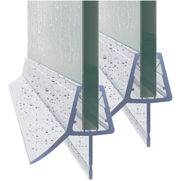 Boromal Duschdichtung 2 Stück Wasserabweiser Ersatzdichtung für 5/6/7/8mm Glas Duschtür, L: 100 cm, (Schwallschutz für Glastür, 2-St., gerade Glastür), mit zwei