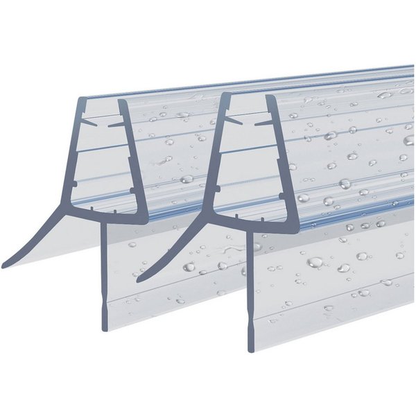 Boromal Duschdichtung 2 Stück Wasserabweiser Ersatzdichtung Duschdichtungen für 4-6mm Glas, L: 100 cm, (Schwallschutz 2 Stück für Glastür, 2-St., gerade Glastür