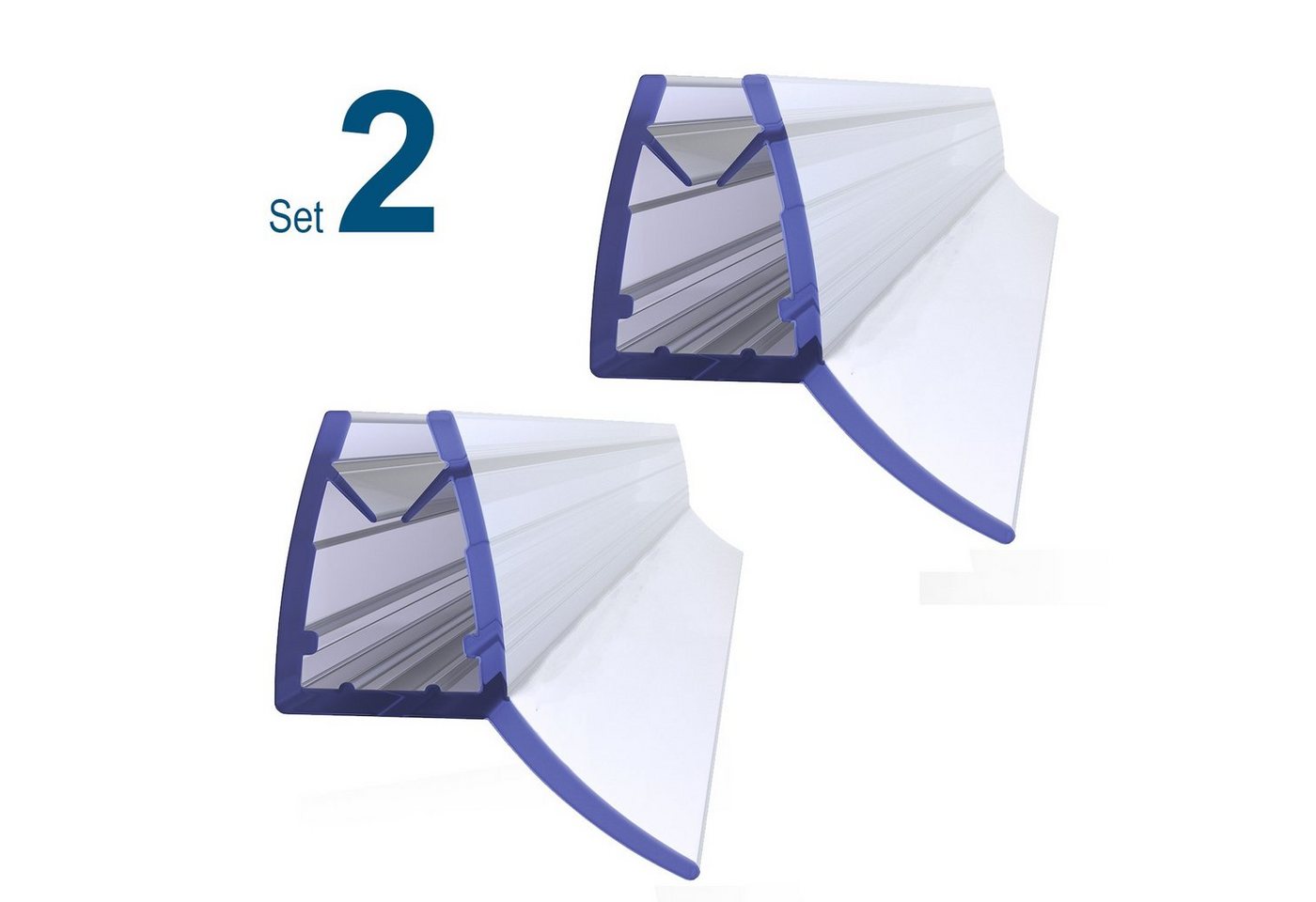 Boromal Duschdichtung 2x100cm Universal Duschdichtung Doppelpack für 4-6mm Glastür, L: 60 cm, (2-St), für 4-6mm Glasstärke,für rechteckige und quadratische Dusc – Bild 3 von 5