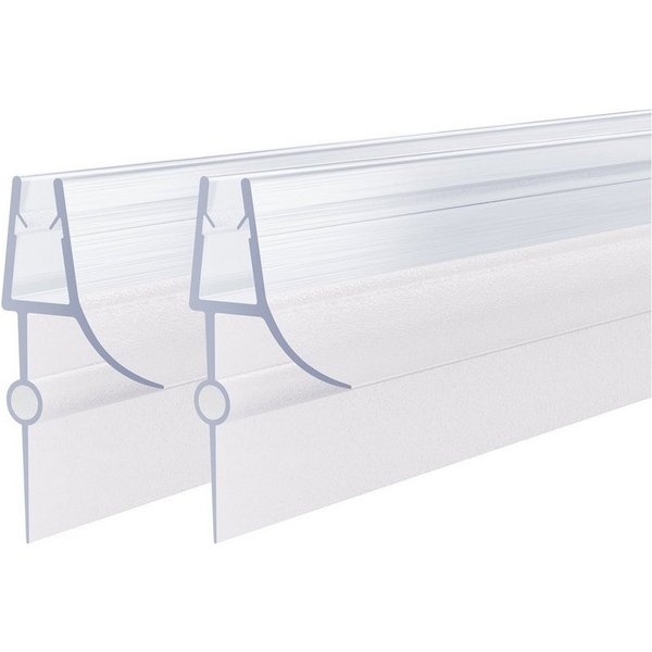 Boromal Duschdichtung für 7-8mm Glas 2 / 4 Stück Wasserabweiser Ersatzdichtung Schwallschutz, L: 100 cm, (2-St., für Glastür Duschtür Duschkabine), mit zwei Lip