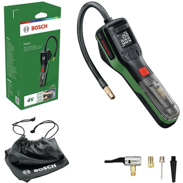 BOSCH Akku-Luftpumpe PNEO, Druckluftpumpe mit 1x Akku 3 Ah - in Werkzeugtasche