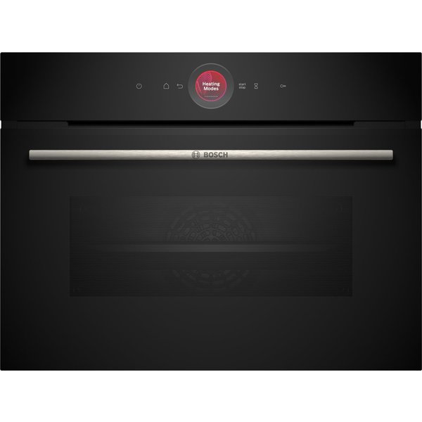 BOSCH Backofen Serie 8 CBG7341B1, mit Teleskopauszug nachrüstbar, Innovativer digitaler Bedienring & praktische Abschaltautomatik