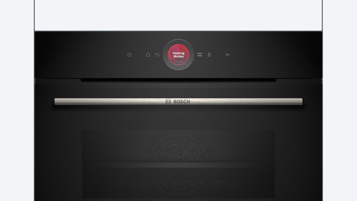 BOSCH Backofen Serie 8 CBG7341B1, mit Teleskopauszug nachrüstbar, Innovativer digitaler Bedienring & praktische Abschaltautomatik – Bild 2 von 5