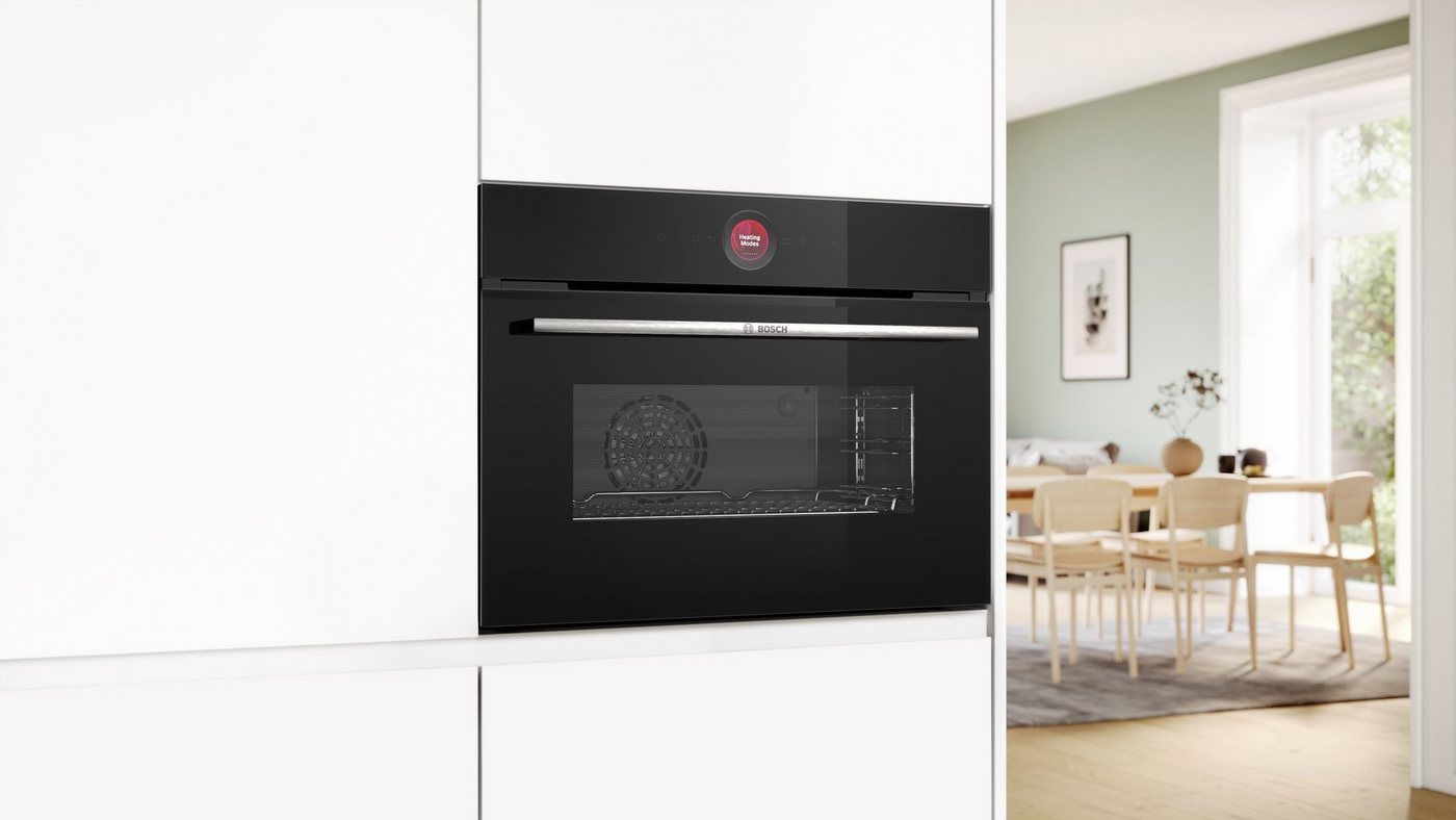BOSCH Backofen Serie 8 CBG7341B1, mit Teleskopauszug nachrüstbar, Innovativer digitaler Bedienring & praktische Abschaltautomatik – Bild 5 von 5