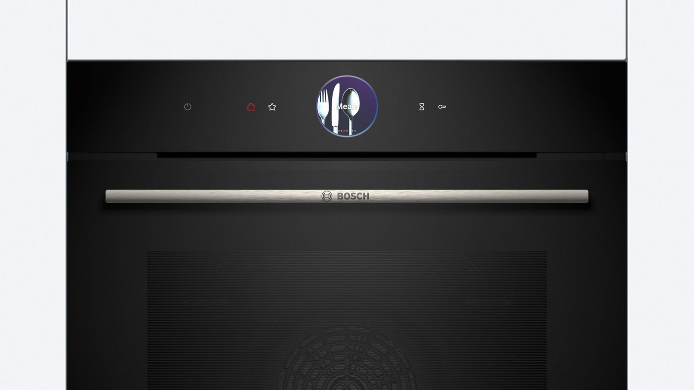 BOSCH Backofen Serie 8 HBG7363B1, mit Teleskopauszug nachrüstbar, Innovativer digitaler Bedienring & praktische Abschaltautomatik – Bild 4 von 5
