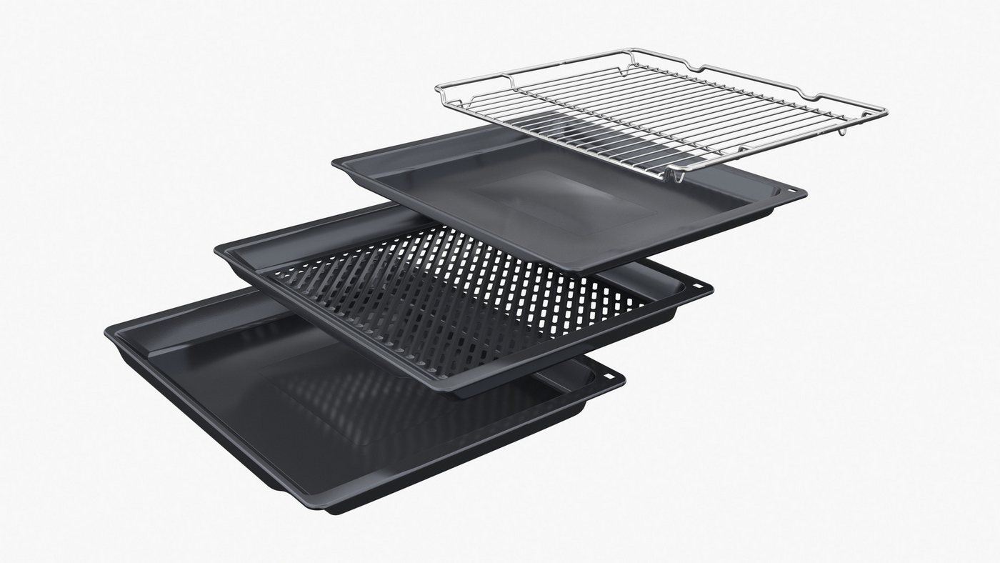 BOSCH Backofen Serie 8 HBG7363B1, mit Teleskopauszug nachrüstbar, Innovativer digitaler Bedienring & praktische Abschaltautomatik – Bild 5 von 5