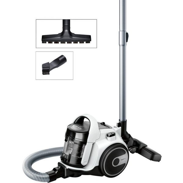 BOSCH Bodenstaubsauger Serie 2 BGS05AAA1, Hygiene-Filter, kompakt, platzsparend, leicht, 700 W, beutellos, für Parkett/Teppich/Fliesen, hohe Saugkraft, langes K