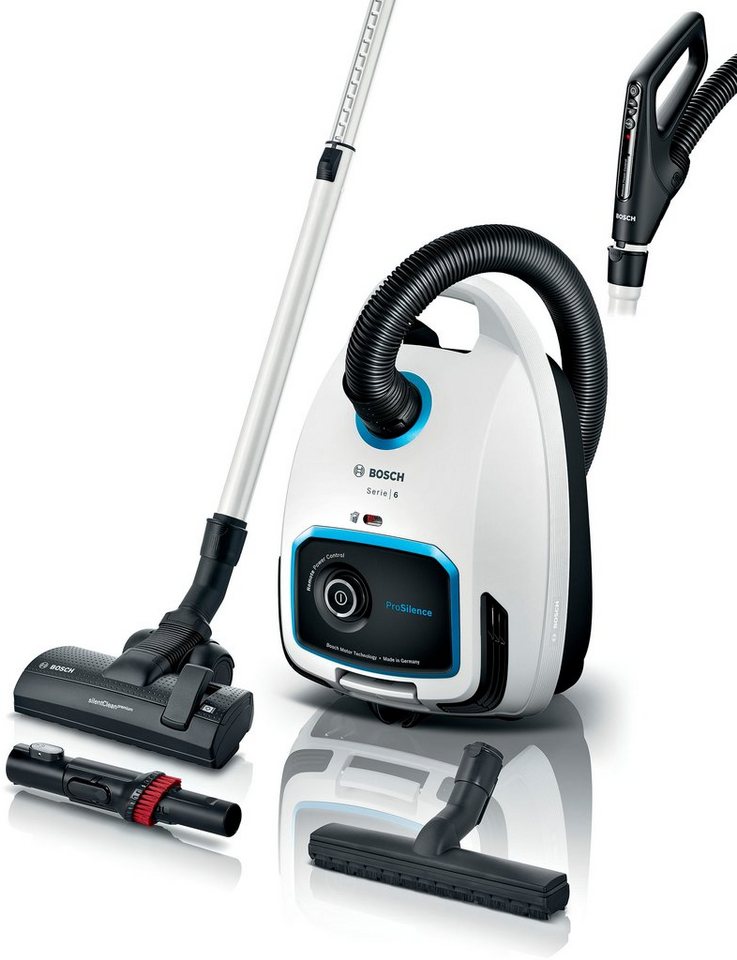 BOSCH Bodenstaubsauger Serie 6 ProSilence BGL6TSIL, Hygiene-Filter, 10 Jahre Motorgarantie, 700 W, mit Beutel, Leistungsregulierung am Handgriff, langes Kabel,  – Bild 3 von 5