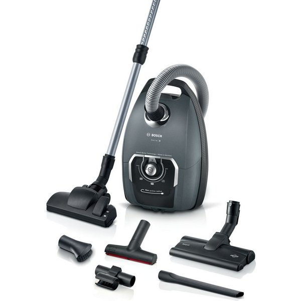 BOSCH Bodenstaubsauger Serie 8 BGL75X1PRQ, für Allergiker, 10 Jahre Motorgarantie, leise, 750 W, mit Beutel, Hygiene-Filter, Hartbodendüse, XXL-Polsterdüse, lan