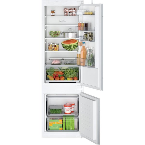 BOSCH Einbaukühlgefrierkombination Serie 2 KIV87NSE0, 177,2 cm hoch, 54,1 cm breit, Multi Box XXL: extragroße Schublade für Obst und Gemüse