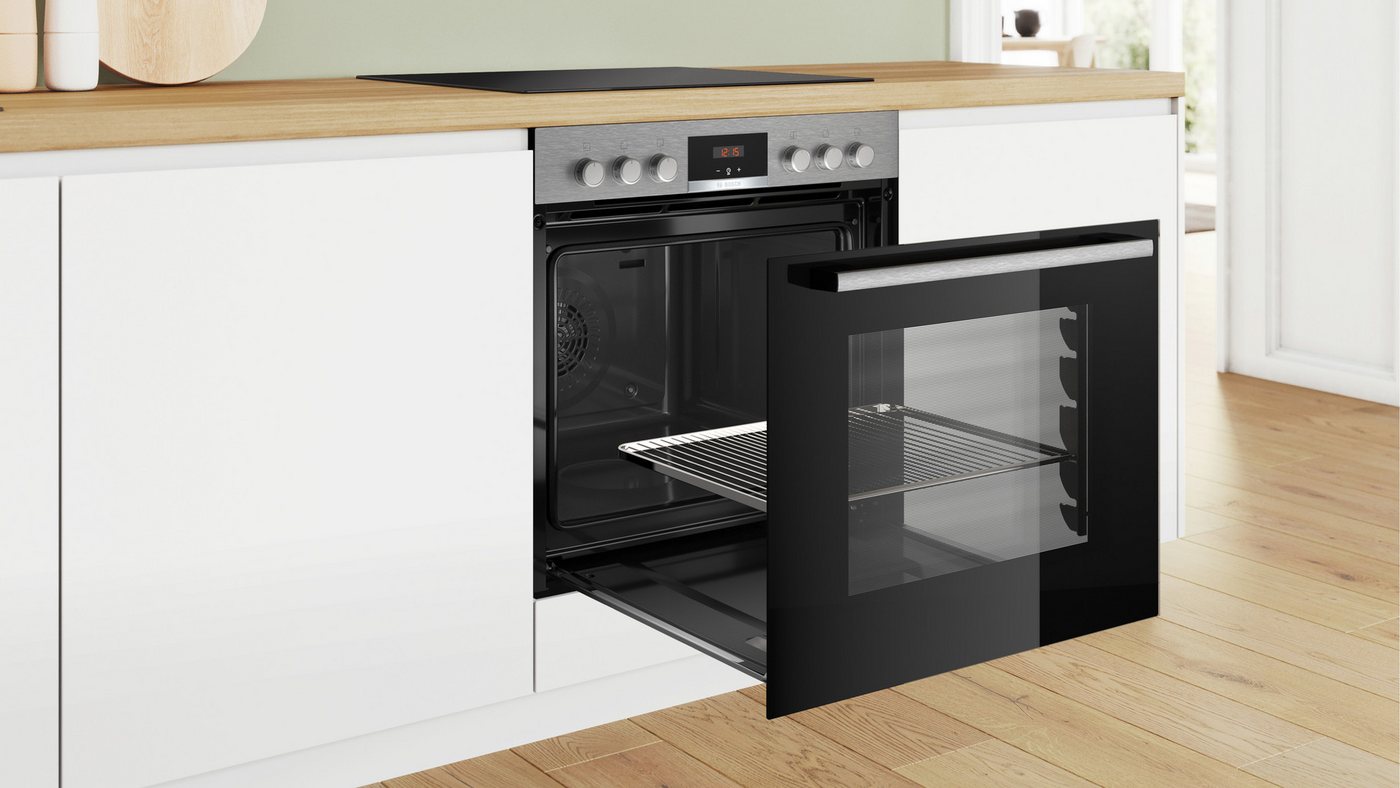 BOSCH Elektro-Herd-Set HND411VS67, mit Backwagen, Backwagen mit ausziehbarer Tür für bequemes Kochen & Backen – Bild 4 von 5