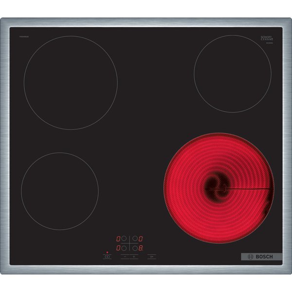 BOSCH Elektro-Kochfeld Serie 4 PKE645BA2E, Touch Select - Funktion für Bedienung per Fingerdruck