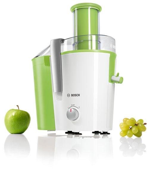 BOSCH Entsafter VitaJuice 2 MES25G0, XL-Einfüllschacht, Edelstahl-Microfilter-Sieb, 700 W, Ausgießer mit DripStop, spülmaschinengeeignet, weiß / grün – Bild 4 von 5